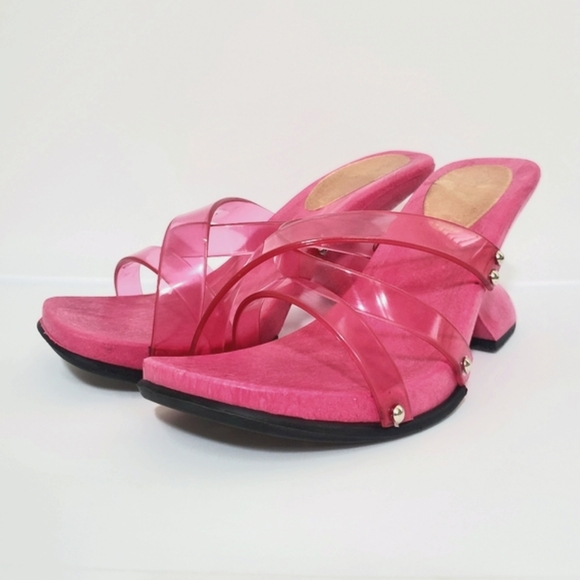 VINTAGE Jelly Boomerang Strappy Heels - Picture 3 of 8